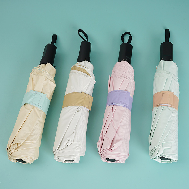 Ice Cream Color Triple Fold Sun Umbrella
